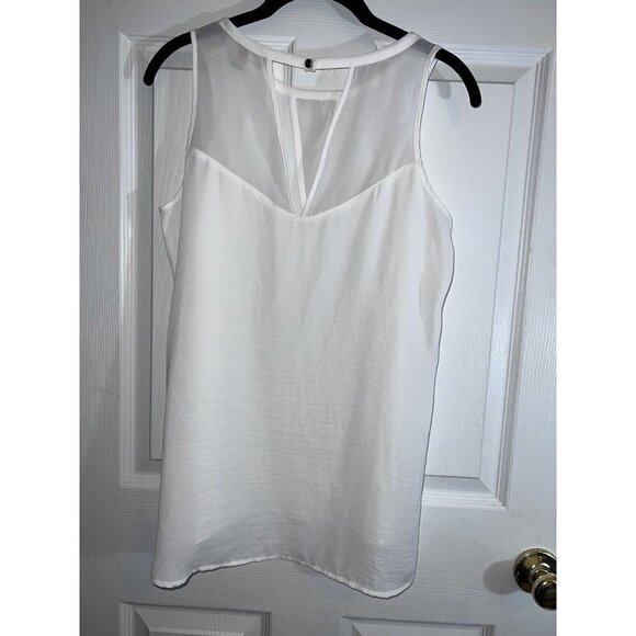 BANANA REPUBLIC White Sleeveless Career Business Top Blouse Sz M - Picture 7 of 12